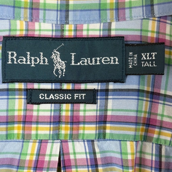 Ralph Lauren Mens XLT Tall Classic Fit Multicolor Plaid Button Down Shirt - Picture 4 of 6